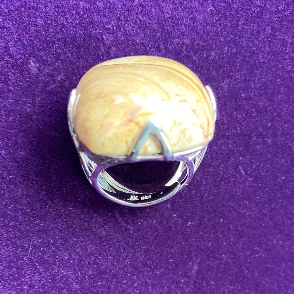 925 Silver Brown Agate Statement Ring - image 7